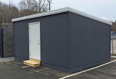 16x12 Lean to Shed with with ramp, step and  SmartSide wood siding in Virginia built by Sheds by Ken